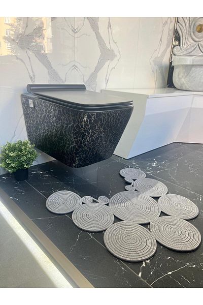 decorium pleksi Ψάθινη πλένεται γιούτα, ψάθινο, χαλάκι τουαλέτας και πατάκι μπάνιου,