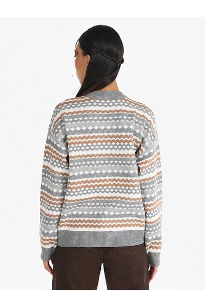 Colin's Pulover multicolor pentru femei cu imprimeu Crew Neck - Regular Fit