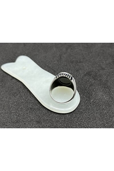Silver Oltu Taşlı Gümüş Erkek Yüzük