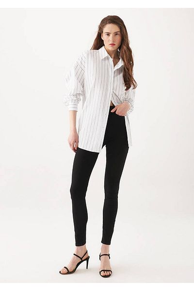 ButikDina Melita Fadeless Black Fadeless Skinny Jeans, Comfortable Denim Trousers Show Thin