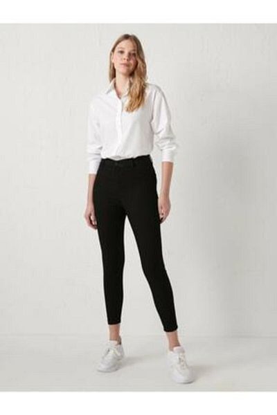 ButikDina Marina Black Skinny Jeans with Colorfast Fabric Very Tight Denim Trousers (SKYBLACK)