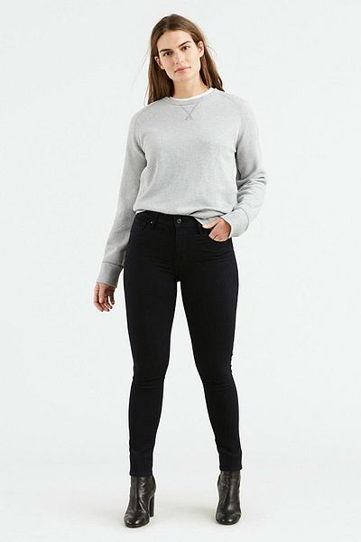 ButikDina Napoli Black High Waist Slim Skinny Skinny Leg Colorfast Jeans Trousers