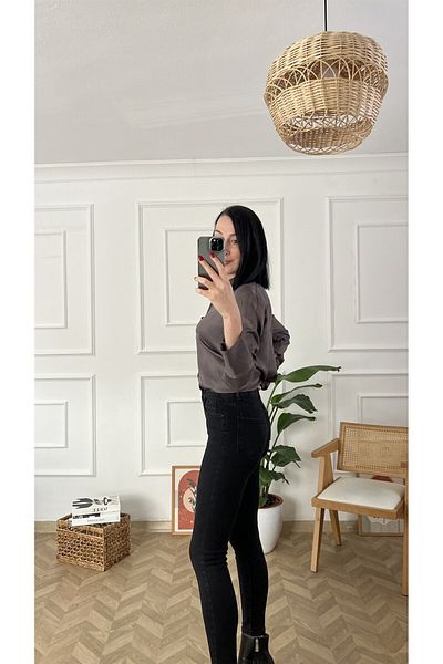 ButikDina Marla High Waist Slim-fit Skinny Skinny-Leg Colorfast Jeans Trousers