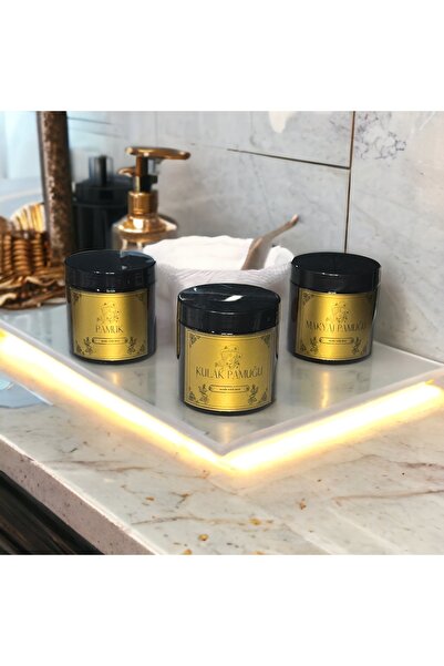 Genel Markalar 3'lü Set Makyaj Pamuğu, Kulak Pamuğu , Pamuk Kutusu Etiketli D...