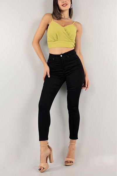 ButikDina Women's Black Skinny Jeans Denim