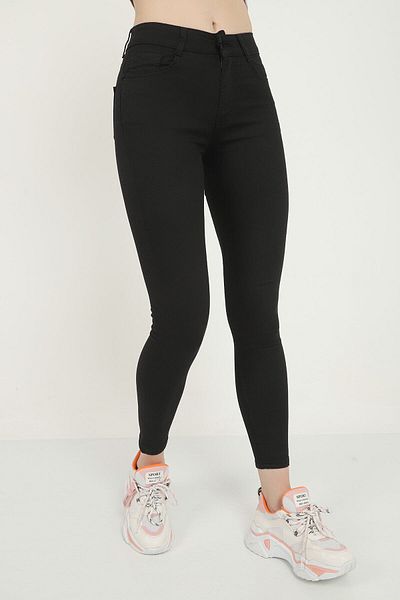 ButikDina Color Resistant Lycra Skinny Jeans Loose Denim Trousers (SYSBLACK)