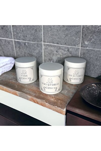 Genel Markalar 3'lü Set Makyaj Pamuğu, Kulak Pamuğu , Pamuk Kutusu Etiketli D...