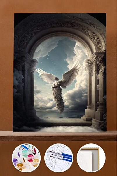 kendinyaphobi Sayılarla Boyama Seti Çerçeveli Kasnaklı Olimpos Girişi 40 x 50 cm