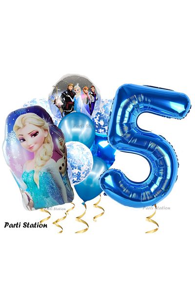 Parti Station Frozen Elsa 5 Years Old Balloon Set Frozen Frozen Elsa Concept Birthday Party Helium Balloon Bouquet
