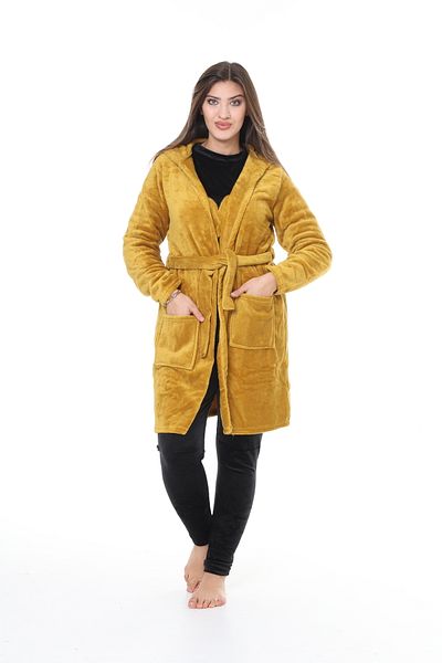mervemoda Women's 3-piece set velvet dressing gown ultra welsoft high quality fabric