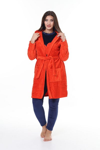 mervemoda Women's 3-piece set velvet dressing gown ultra welsoft high quality fabric