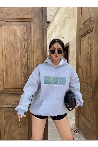 Garalio سويت شيرت بغطاء للرأس مطبوع من فان جوج