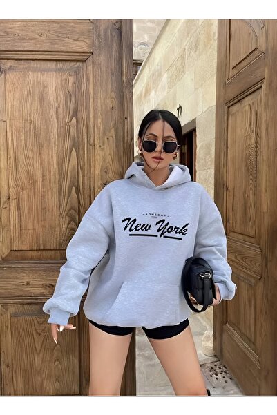 Garalio سويت شيرت بغطاء للرأس مطبوع من نيويورك