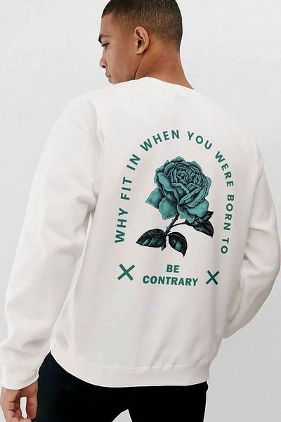 BENROMA Φούτερ unisex oversize με στάμπα ROSE