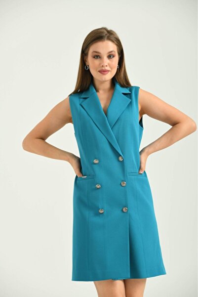 nodilife Yelek Elbise Turkuaz