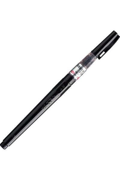 Zig Refillable Brush Tip Pen with Water Tank Black