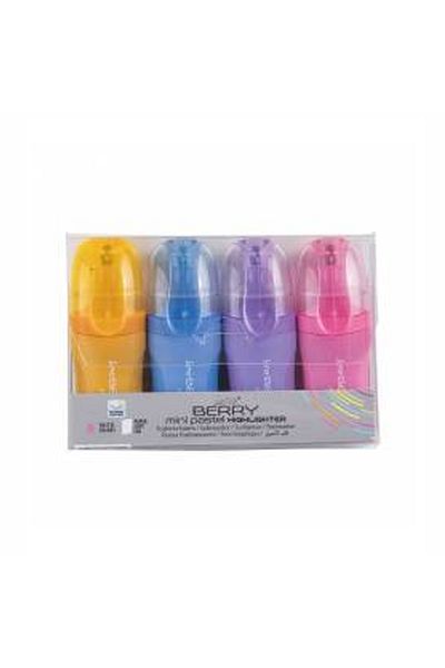 Serve Berry 4-Piece Mini Highlighter Pastel Pen Set