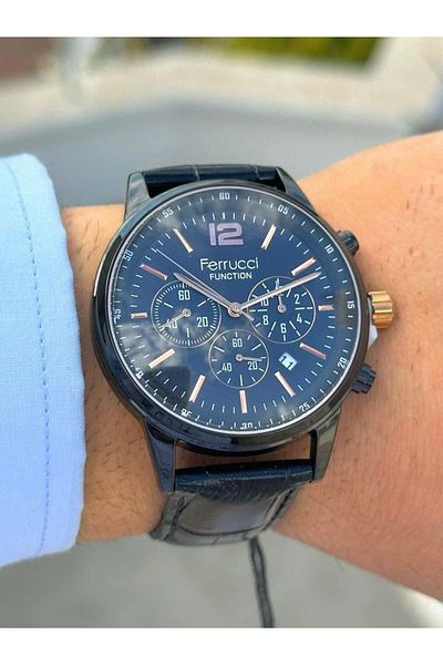 Ferrucci FRC.FT.1.190 Ferrucci Leather Cord Inner Gauges Active Function New Season Men's Wristwatch