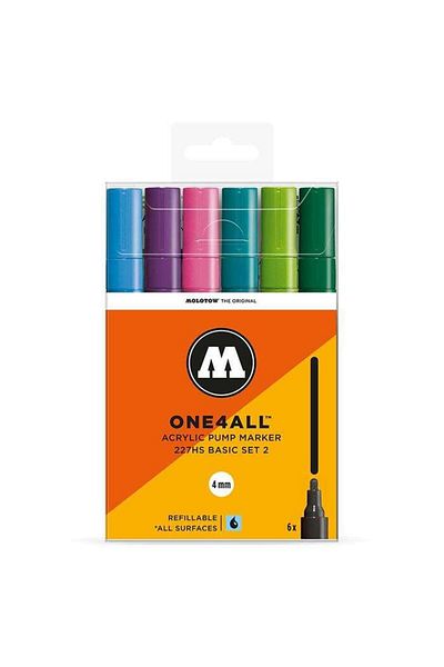 Molotow 227hs One4all Acrylic Marker Pen 4 Mm 6-Piece Basic Set 2200454
