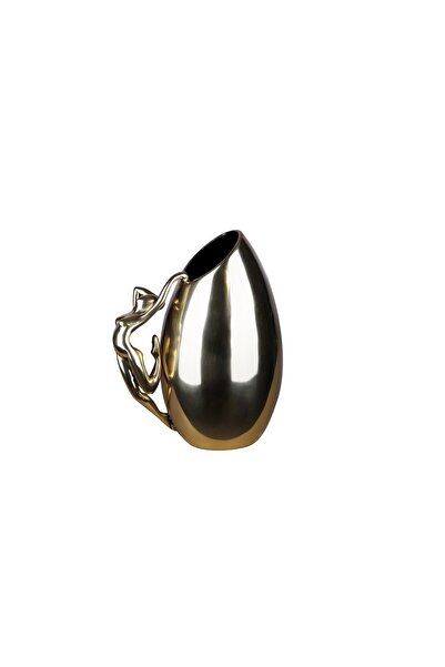 Lucky Art Gold Pirinç Kadın Formlu Dekoratif Büyük Vazo 36 cm