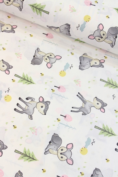 CAMELIA Gri Bambi Ceylan Nevresimlik Poplin Kumaş