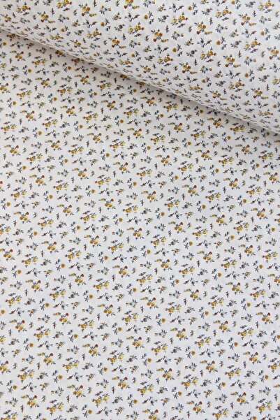 CAMELIA Sarı Çıtır Çiçekler Nevresimlik Poplin Kumaş