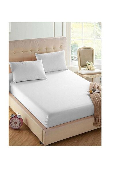 Soft Colours 180x200 Double Elastic Sheet + 1 Pillowcase White