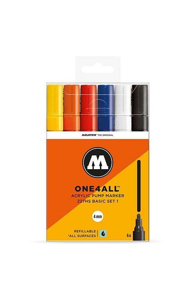 Molotow 227hs One4all Acrylic Marker Pen 4 Mm 6-Piece Basic Set 1200453