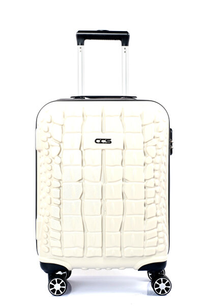 ÇÇS Beyaz-antrasit 5201 Crocodıle Abs Büyük Boy Valiz