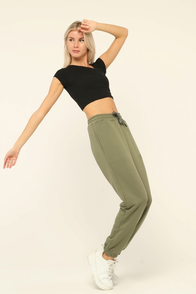 Owut Collection Γυναικεία Χακί Loose Cut Jogger Sweatpants