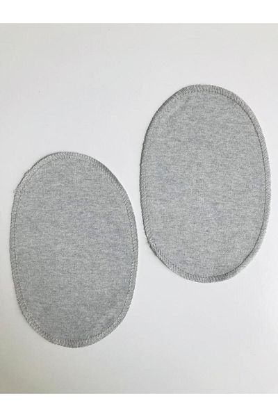 Self Casa Patch de reparare a genunchilor din bumbac pieptănat, culoare gri, țesut, cusut (2 buc) (16x11cm)