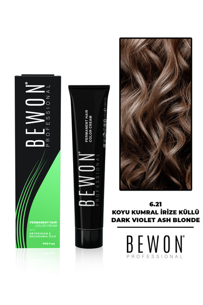 BEWON Saç Boyası - Koyu Kumral İrize Küllü 6.21
