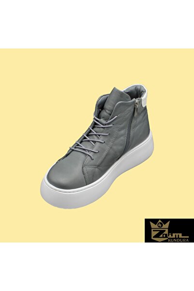 Zaim Kundura Women's Gray Genuine Leather Boots505081747-1