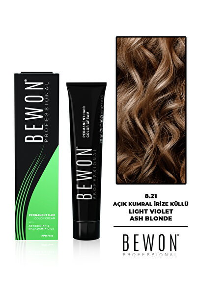 BEWON Saç Boyası - Açık Kumral İrize Küllü 8.21