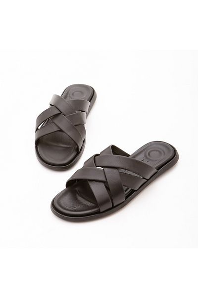 Tamer Tanca Men's Genuine Leather Daily Slippers 876 402 Erk Trlk Y22