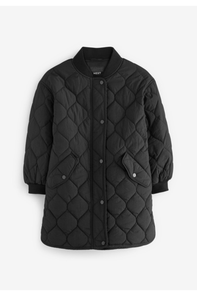 Next Baby Uzun Siyah Kız Çocuk Montu