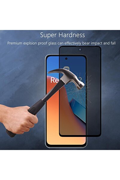 m.tk moveteck Xiaomi Redmi 12 Ekran Koruyucu Hayalet Cam 5d Parlak Privacy Kırılmaz Ekran Camı Gizli Görünmez