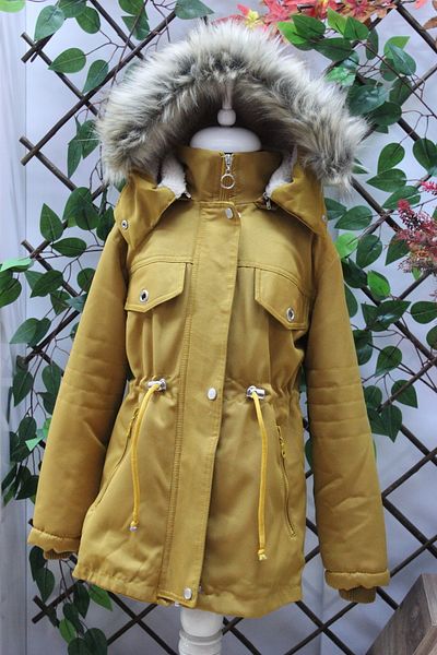 mikam UNISEX WINTER CANVAS FABRIC FUR INSIDE OXFORD CHILDREN'S COAT COAT