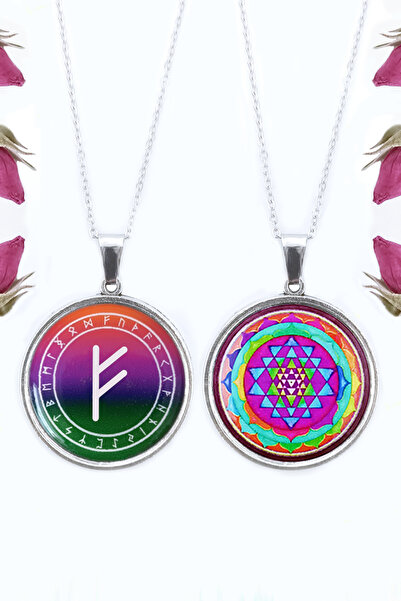 Sihirli Titreşimler Fehu Rune Ve Sri Yantra Zenginlik, Para, Şans, Bolluk, Be...