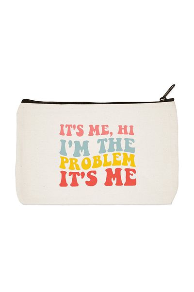 designedfy It's Me Hi Printed υφασμάτινη τσάντα μακιγιάζ, θήκη για στυλό, τσάντα χειρός