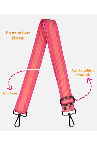 LavinbyNurten Pink Line Patterned Crossbody Bag Strap - Bag Handle Accessory