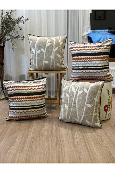 Ottoson dörtlü ÖZEL TASARIM BOHEM PUNCH İŞLEMELİ JAKARLI KIRLENT KILIFI