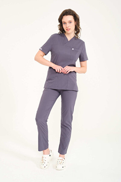 Pratik Medikal الدعك الليكرا للجنسين - طوق مغلف مدخن، بدلة جيرسي للأطباء والم...