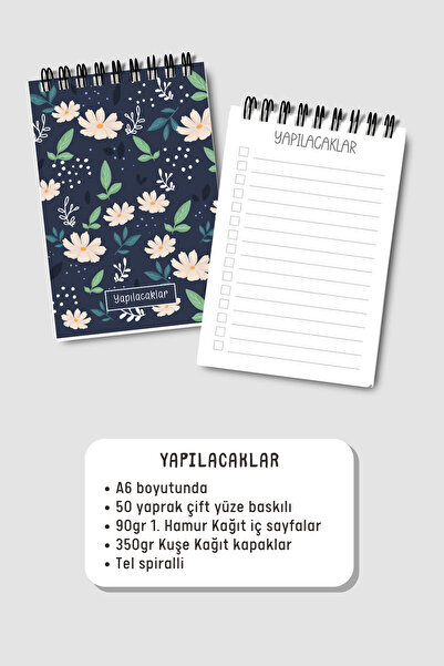 Eldesen Tasarım Do List A6 Notebook with Flexible Cardboard Cover, Mini Notebook