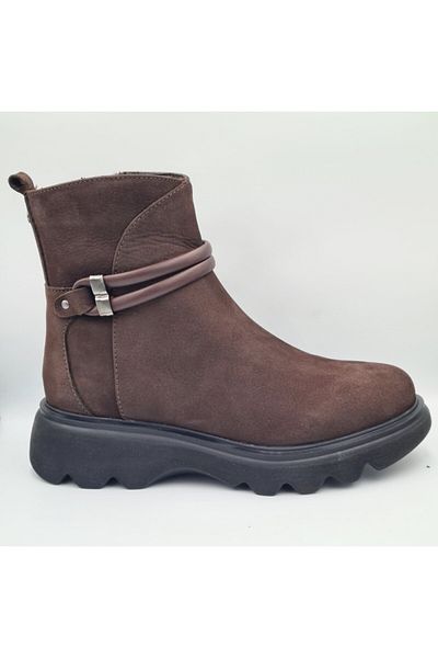 Greyder 33060 Γυναικείες καθημερινές μπότες από γνήσιο δέρμα Nubuck καφέ
