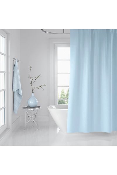 Zethome Perdele de baie albastru 1x180x200, perdele pentru agățat țeavă colț țeavă alb cadou, set perdea de duș