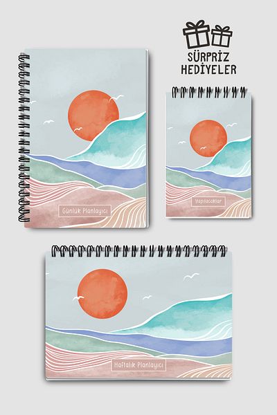 Eldesen Tasarım Planning Set of 3, Daily Planner, Weekly Planner, To-Do List, Academic Agenda