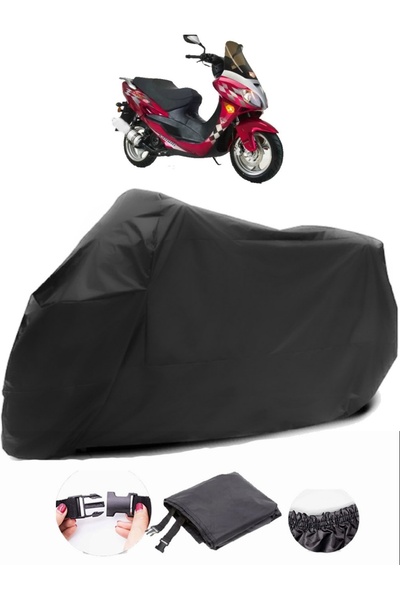 AutoEN Kanuni Storm 150 قماش مشمع أسود للدراجات النارية مقاوم للماء