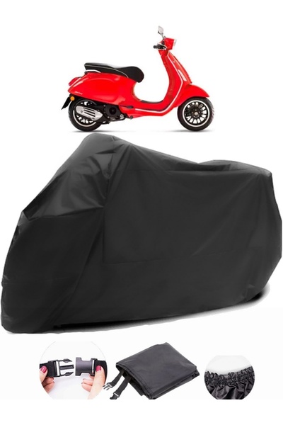 AutoEN فيسبا سبرينت 125 قماش متين ومقاوم للماء باللون الأسود للدراجات النارية