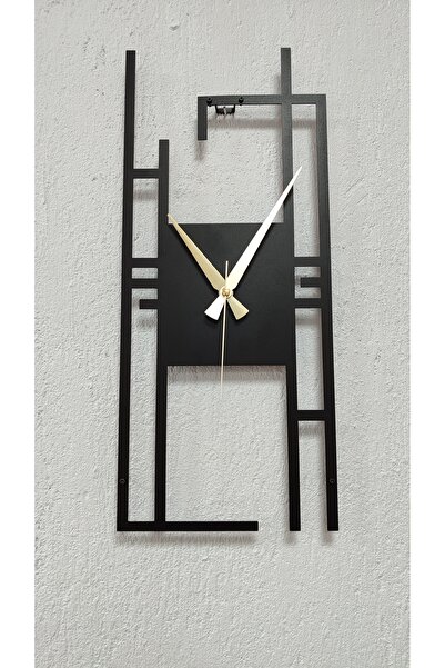 Gowpenart Carisma Metal Siyah Dikdörtgen Duvar Saati - Ev / Ofis Saati - Hedi...